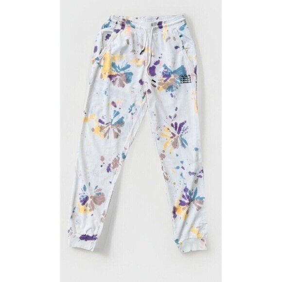 QUIKSILVER Women Size M Sunset Spot Tracksuit Bottoms NWT Tie Dye White - Picture 1 of 10
